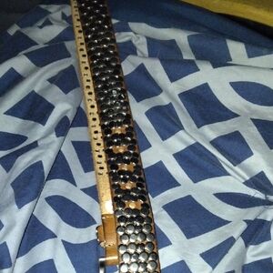 Men's Dual-Tone Studded Belt
